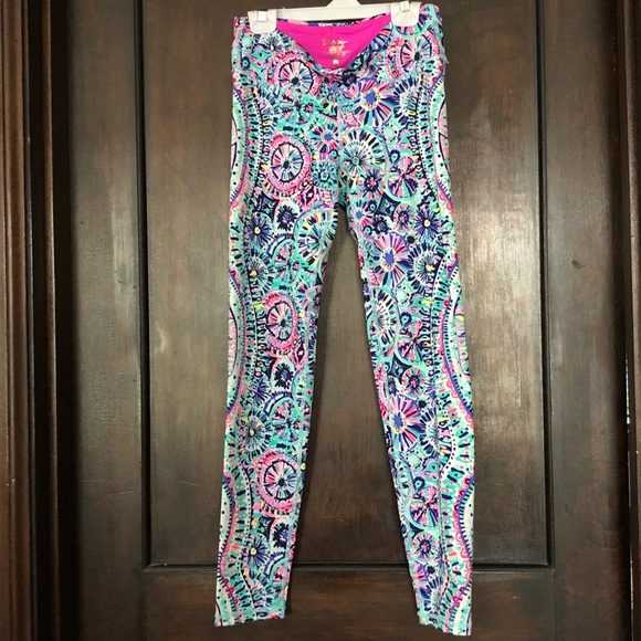 Lilly Pulitzer Luxletic leggings size Womens small blue green pink - Picture 6 of 6